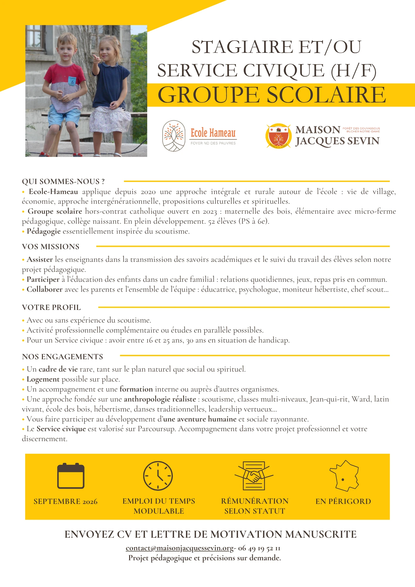 Service civique — école